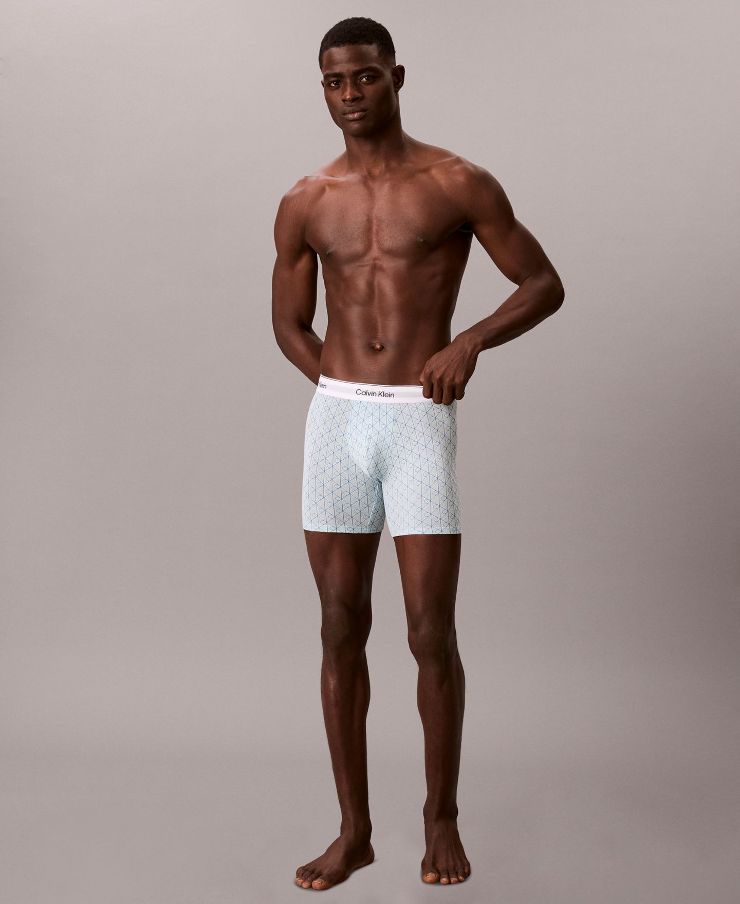 Мужские трусы-боксеры Calvin Klein Icon из эластичного хлопка, набор из 3 шт, цвет: Серый / Туманный — фото 2