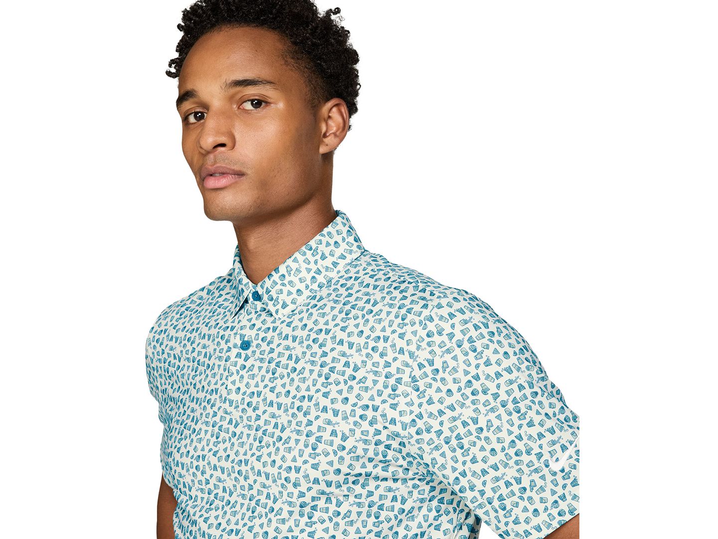 Мужское поло Nike Velocity Dri-FIT Golf Polo Shirt, цвет: Синий / Белый — фото 2