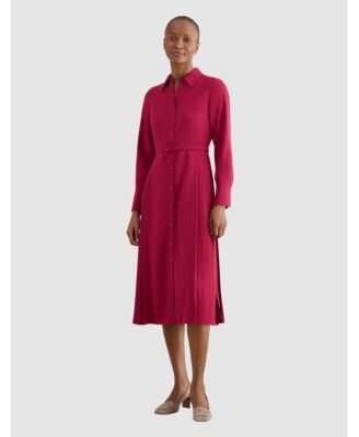 Women's Ginny Belted Pleated Midi Shirt Dress