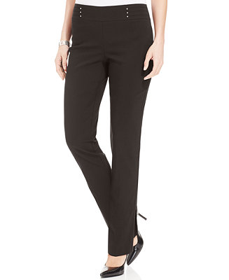 JM Collection Studded Tummy Control Pull-On Pants, Created for Macy's ...