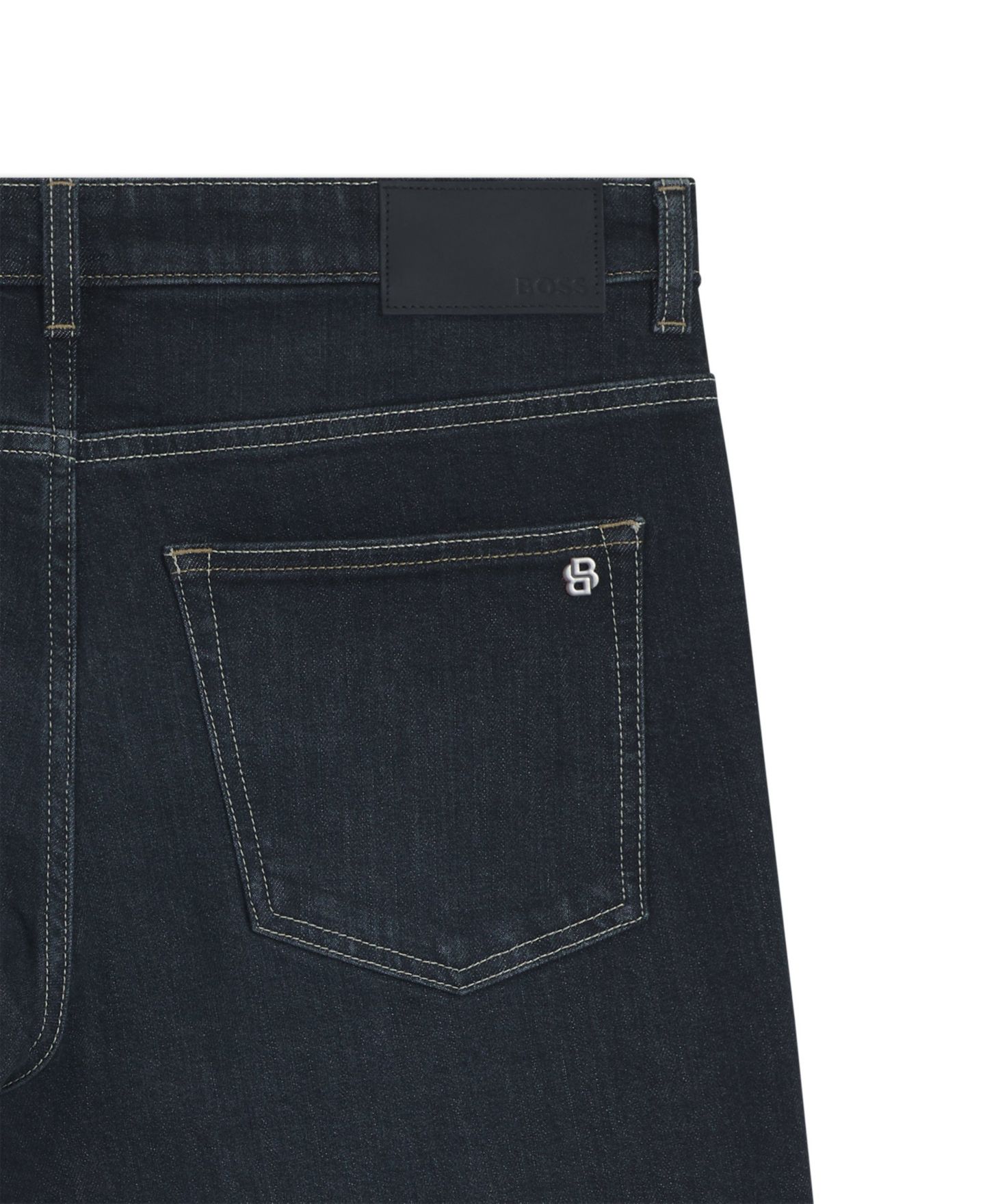Мужские джинсы Hugo Boss Slim-Fit Contrast Stitching, цвет: Тёмный синий — фото 4