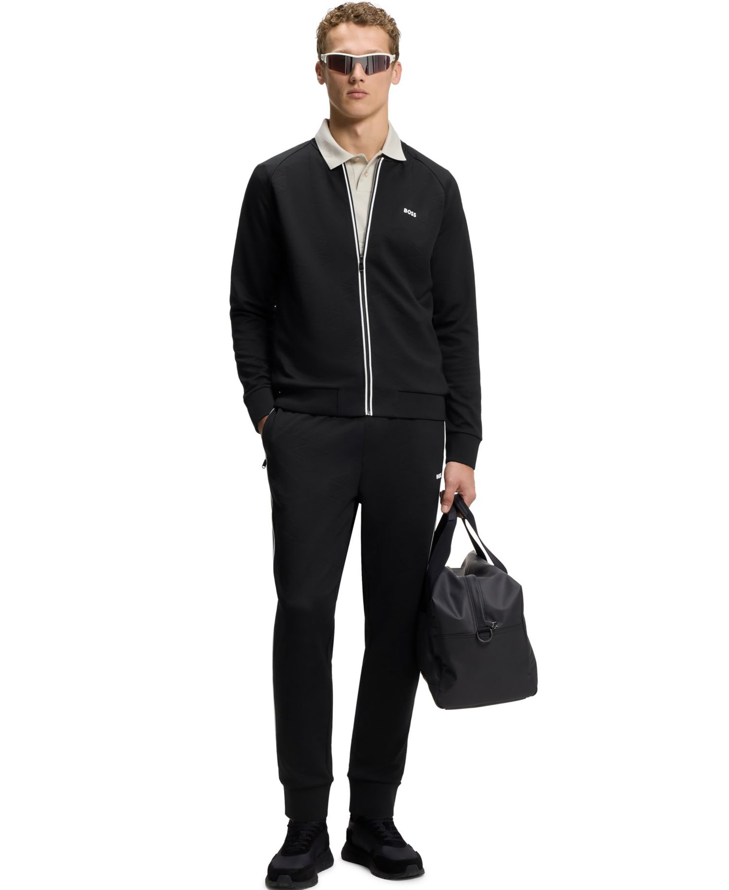 Men's Triangle-Jacquard Zip-Up Sweatshirt