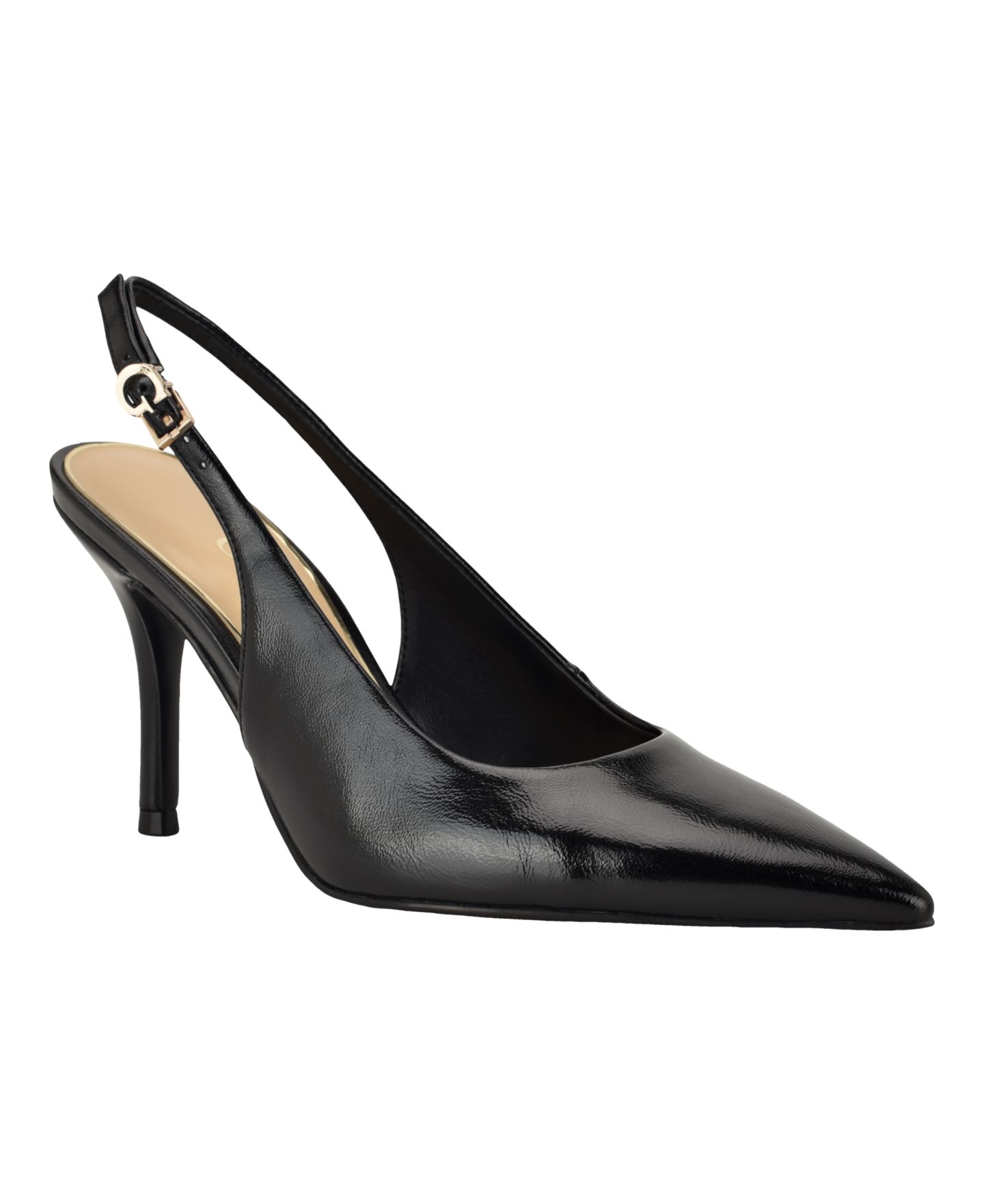 Женские туфли GUESS Princelsa Pointed Toe Slingback Pumps, цвет: Чёрный лаковый — фото 1