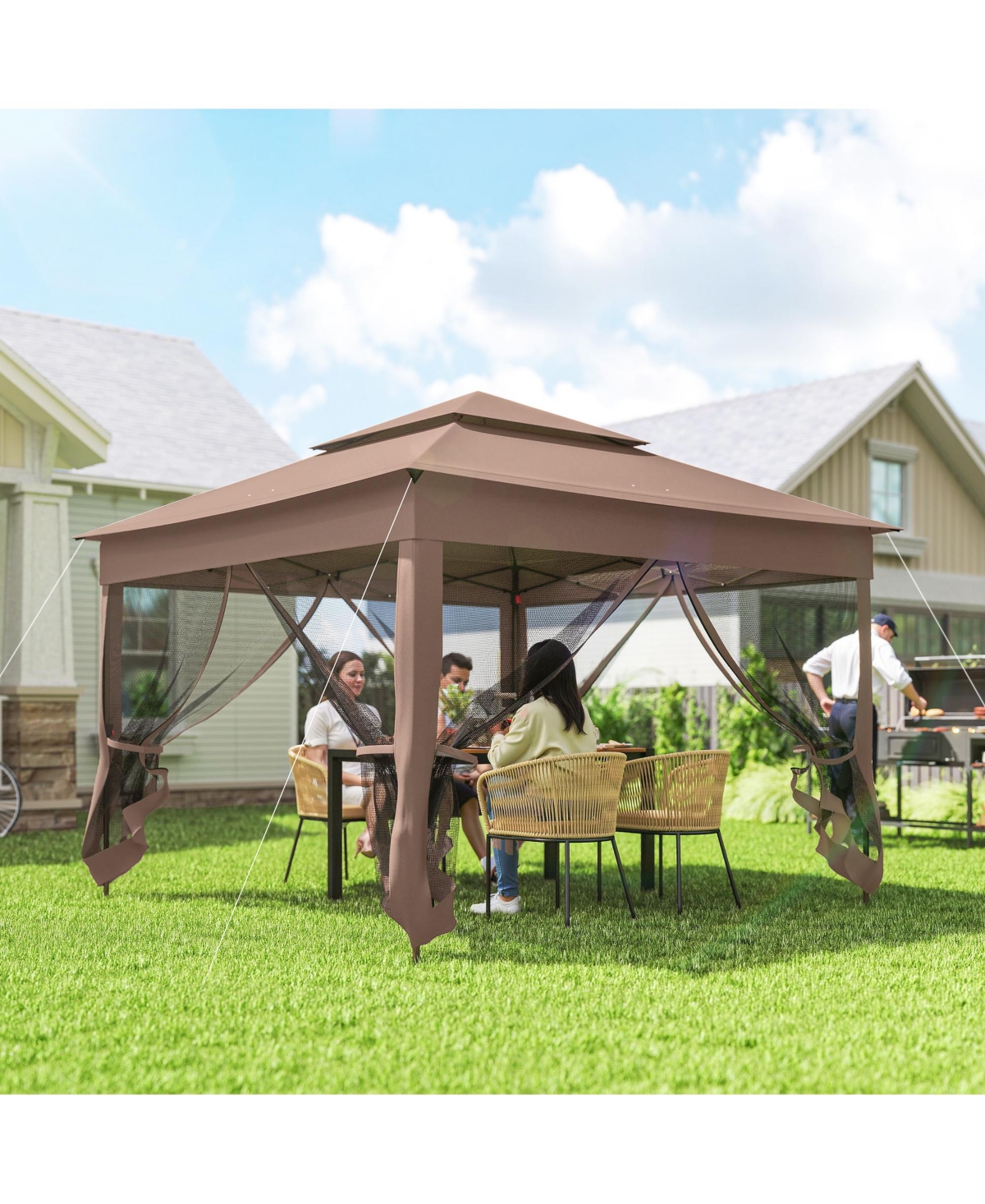 Outsunny 11' x Pop-Up Gazebo Canopy with Carrying Bag