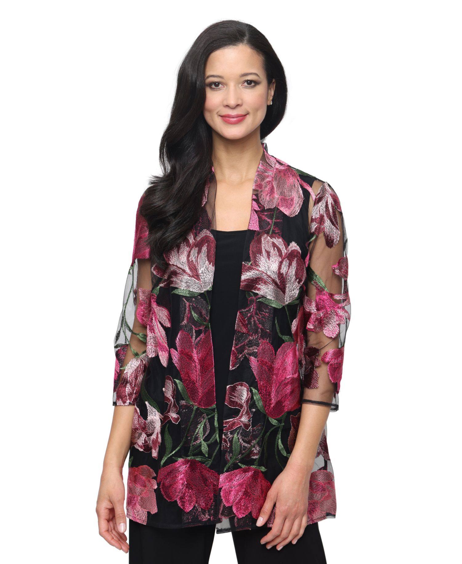 Women's Embroidered Tulle Twinset
