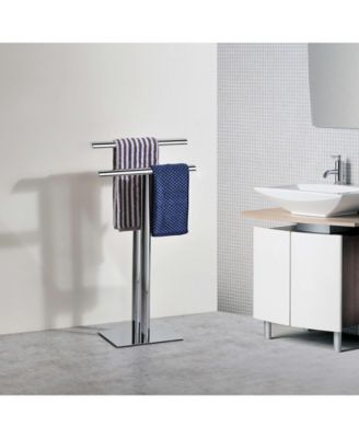 Metal Double Bar Towel Rack Stand For Bathroom Towel Storage