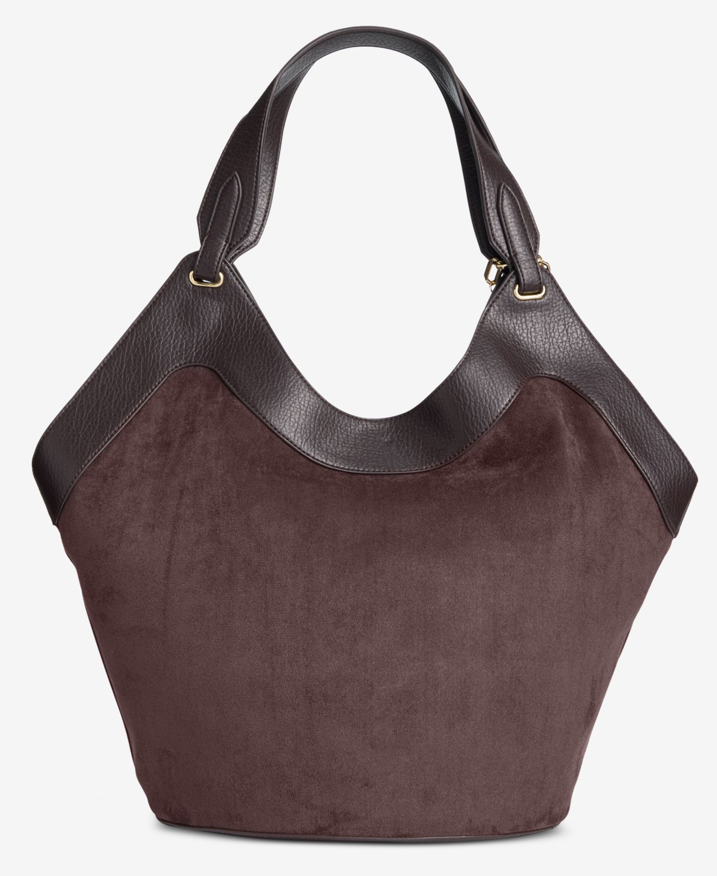 Женская сумка I.N.C. International Concepts Gihsell Suede Tote, цвет: Шоколадный сливовый — фото 4