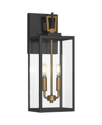 Possini Euro Trystin 18 inches   and Brass 2-Light Outdoor Wall Light
