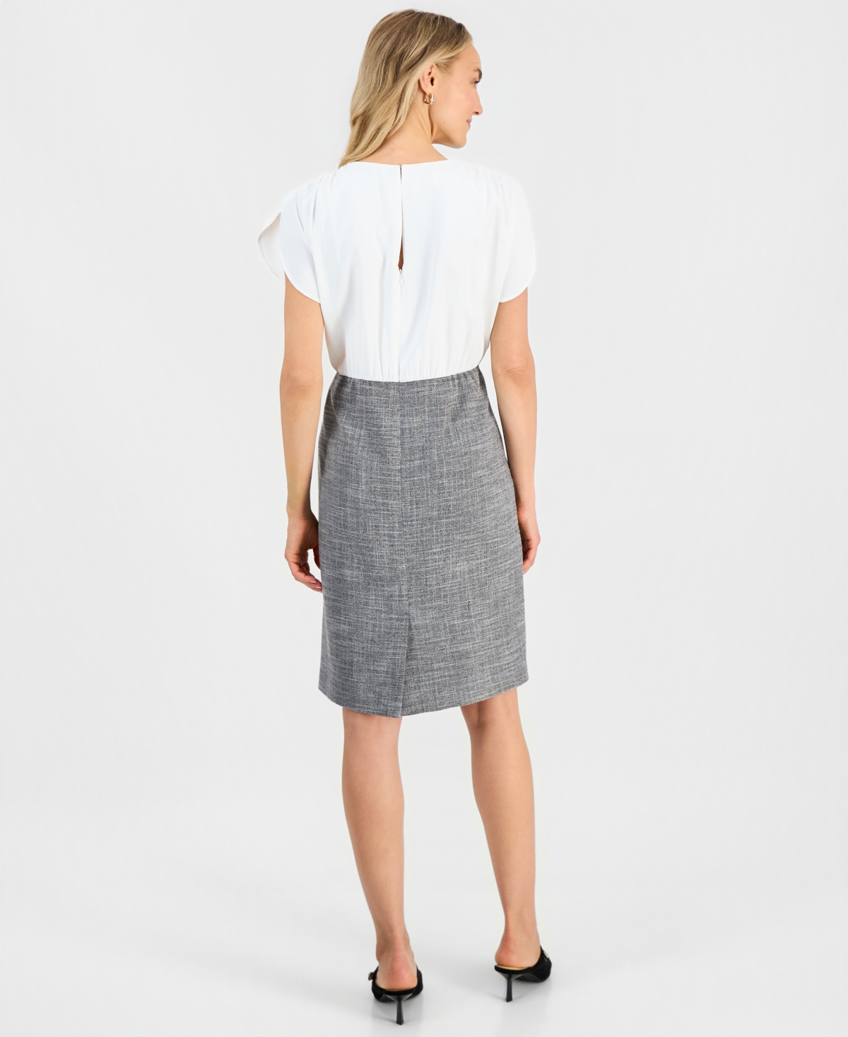 Kasper Petite Crewneck Twofer Dress