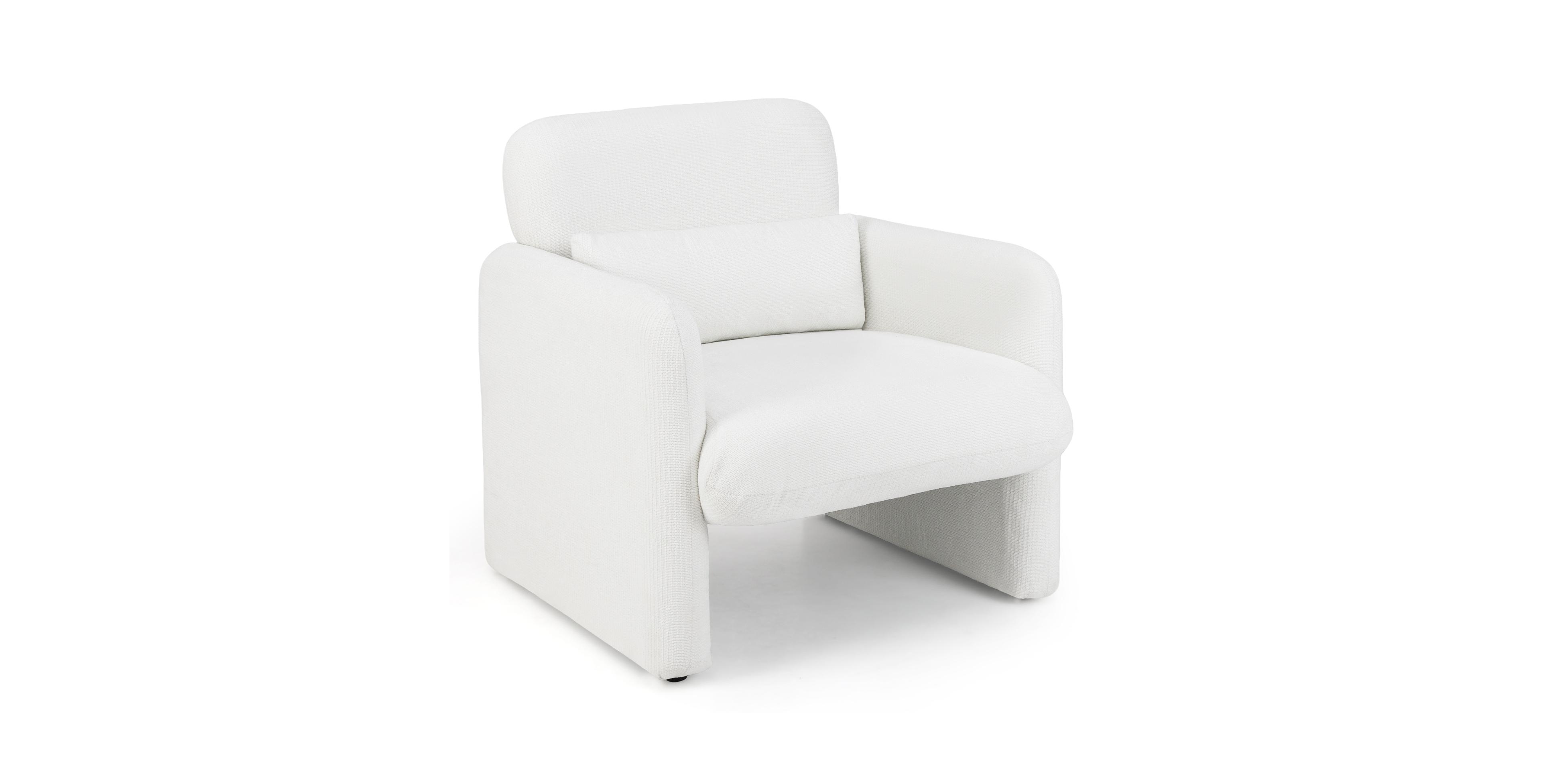 Slickblue Chenille Upholstered Accent Chair with Lumbar Pillow, Modern Armchair for Bedroom