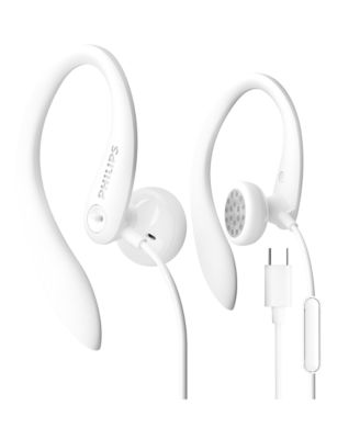 USB-C Wired Earbuds with Microphone, Secure Fit Over-Ear Sport Earhook Wired Open Ear Headphones for Running and Gym