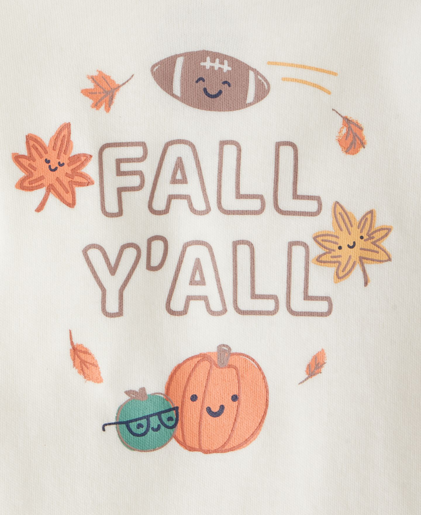 Футболка First Impressions Mix & Match Long-Sleeve Fall Y'all T-Shirt для мальчиков-малышей, цвет: Слоновая кость — фото 2