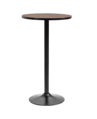 Rustic Industrial Elm Wood Round Bar Table