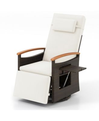 Outdoor Rattan Swivel Recliner Chair with 360degree(s) Rotation, Adjustable Back and Footrest
