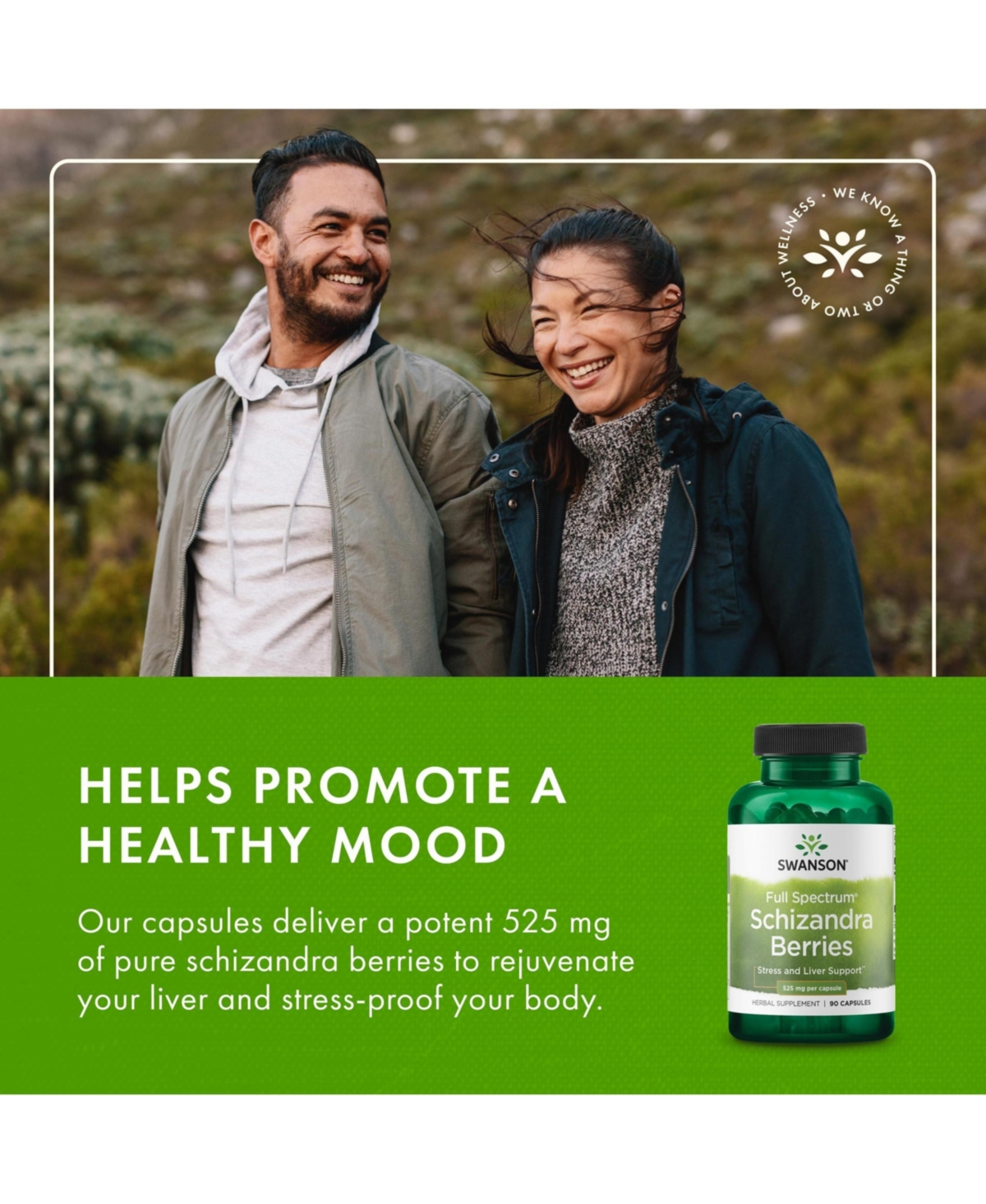 Swanson Full Spectrum Schizandra Berries Herbal Supplement for Stress Support and Liver Health Supports Mind and Body 90 Capsules, 525 Milligram Each