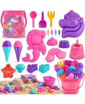 Kids Beach Sand Toys Bucket Shovel Castle Molds Set