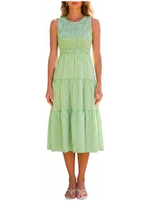 Women's Crew Neck Pull-On Midi Dress