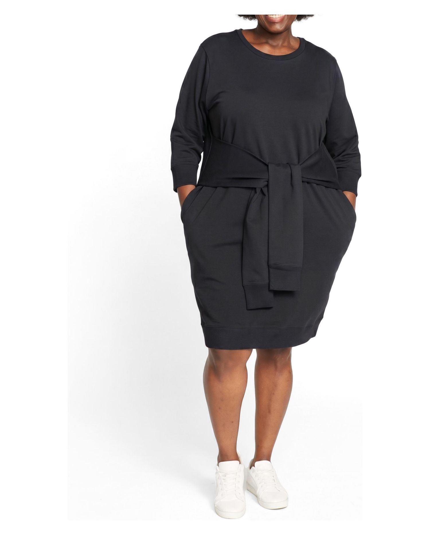 Plus Size Misa Tie Sweatshirt Dress