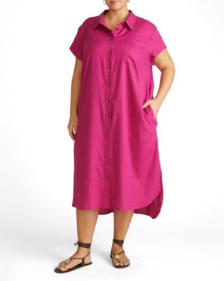 Plus Size Dune Linen Shirtdress