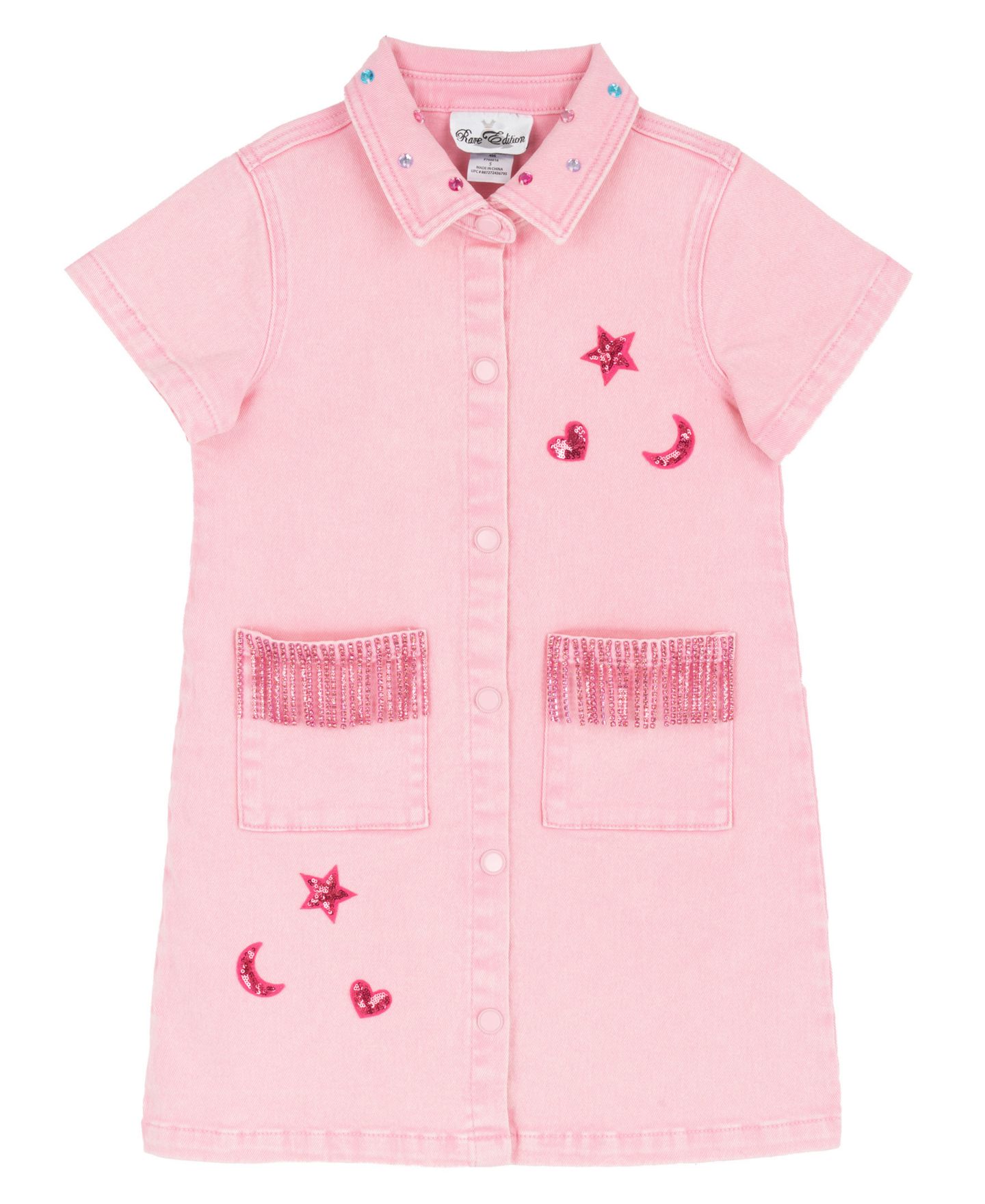 Платье Rare Editions Short-Sleeve Dress для девочек, цвет: Розовый — фото 4