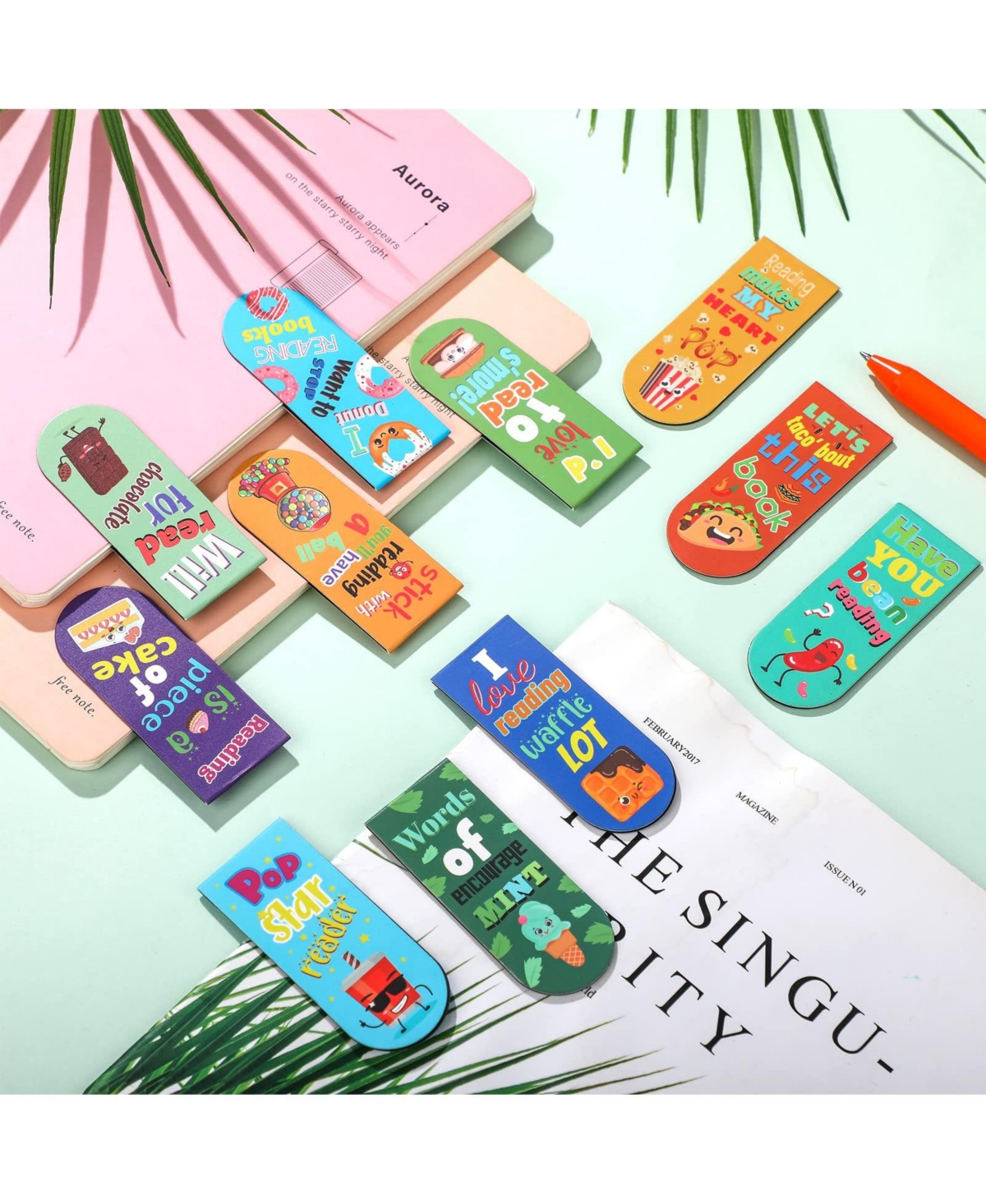 Gnuadz Scented Magnetic Bookmarks Scratch Sniff Fruit Food Sayings