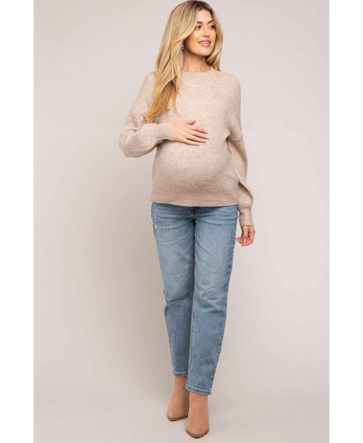 Maternity Bubble Sleeve Sweater