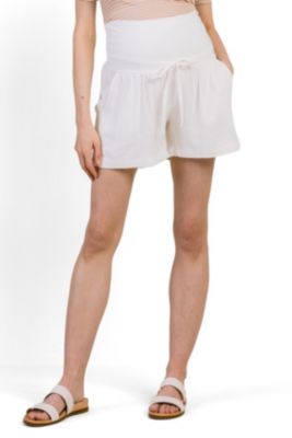 Maternity Relaxed Over-the-Belly Pull-On Shorts with Pockets