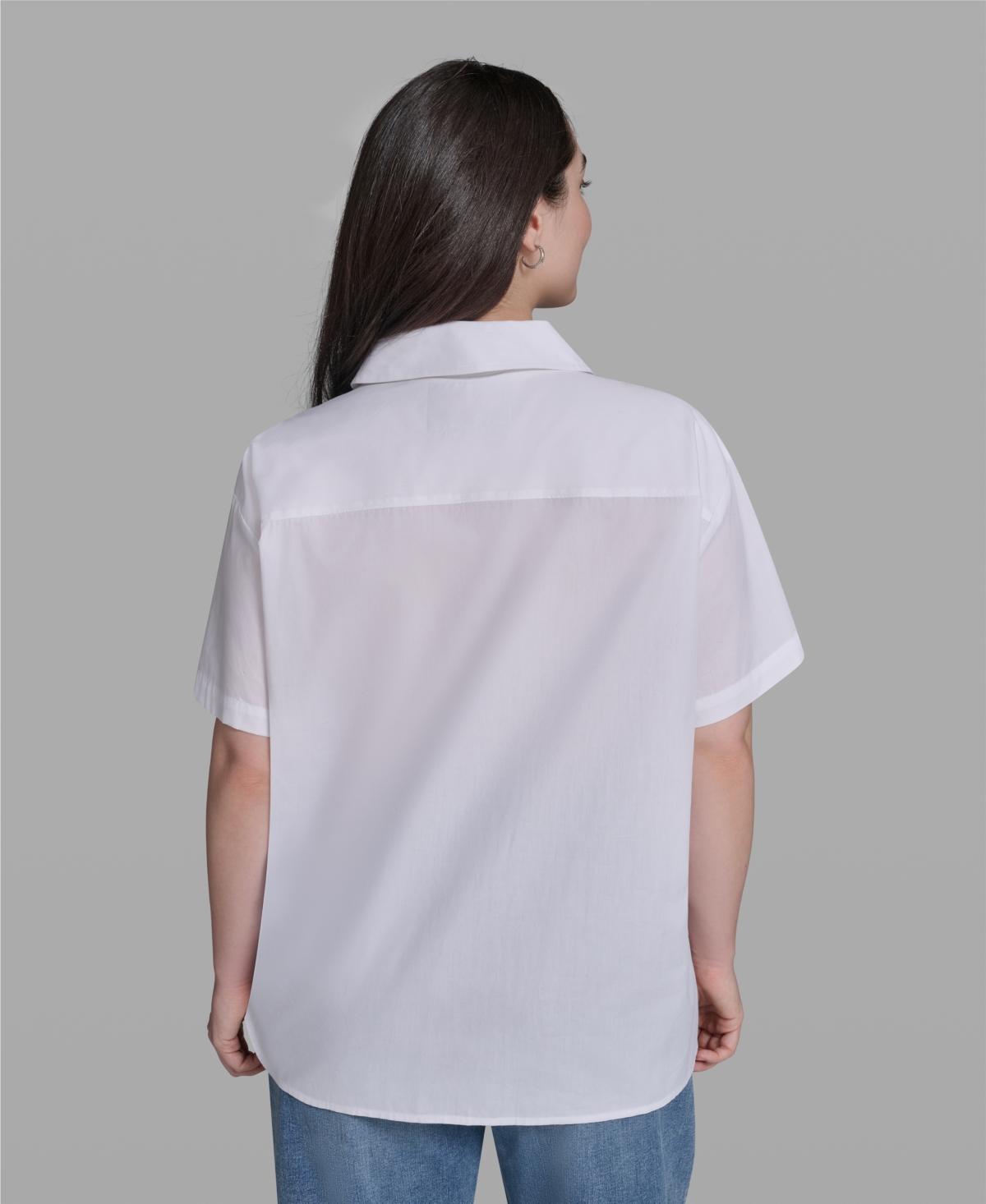 Karl Lagerfeld Paris Plus Cotton Short-Sleeve Top
