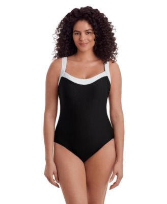 Women's Texture Luxe Sweetheart Inset Tank Long Torso One-Piece Swimsuit