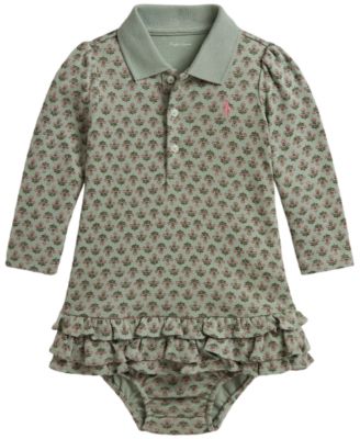 Baby Girls' Floral Soft Polo Dress and Bloomer, 2-Piece Set