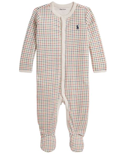 Детский комбинезон с ножками Polo Ralph Lauren в клетку тэттерсолл, для мальчика, цвет: Havenswood Tattersall