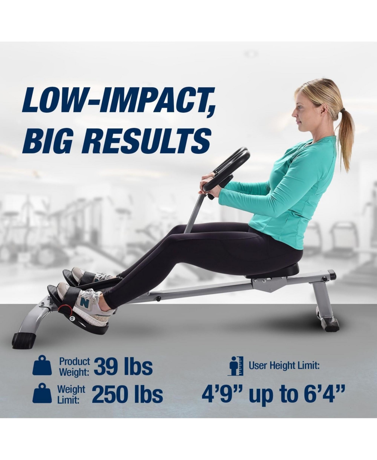 Stamina Products Stamina Pro InMotion Rower, Full Body Cardio Exercise Home Gym Fitness Machine