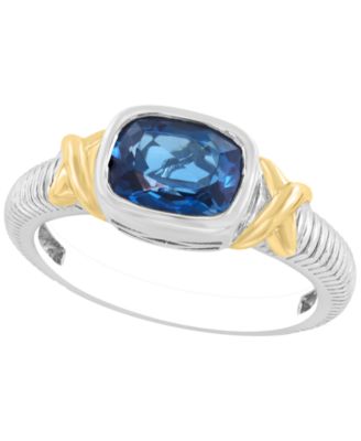 London Blue Topaz (1-1/2 ct. t.w.) Ring in Sterling Silver with 14k Yellow Gold