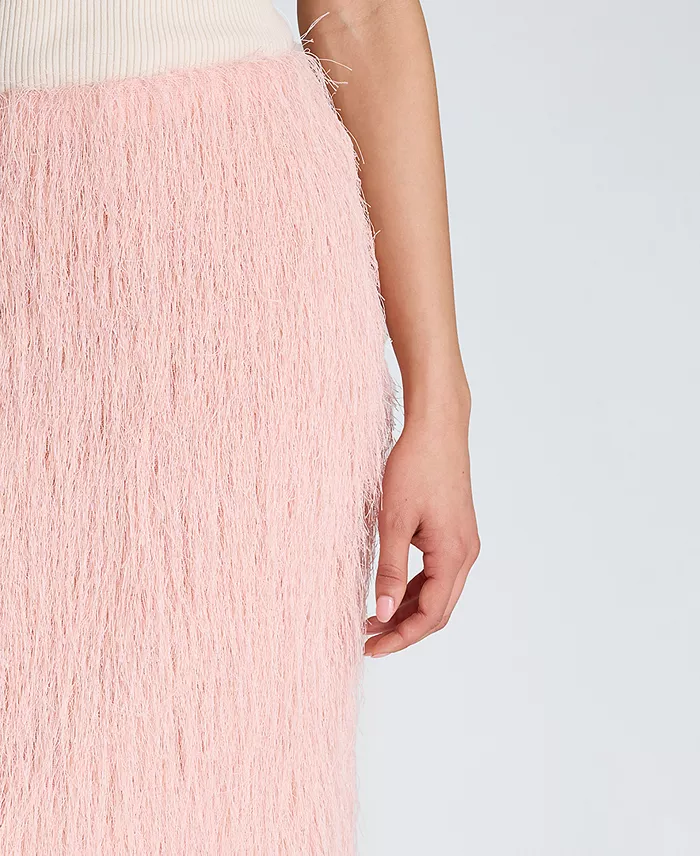 Women's Fringed Knit Pull-On Midi Skirt - thumbnail 4
