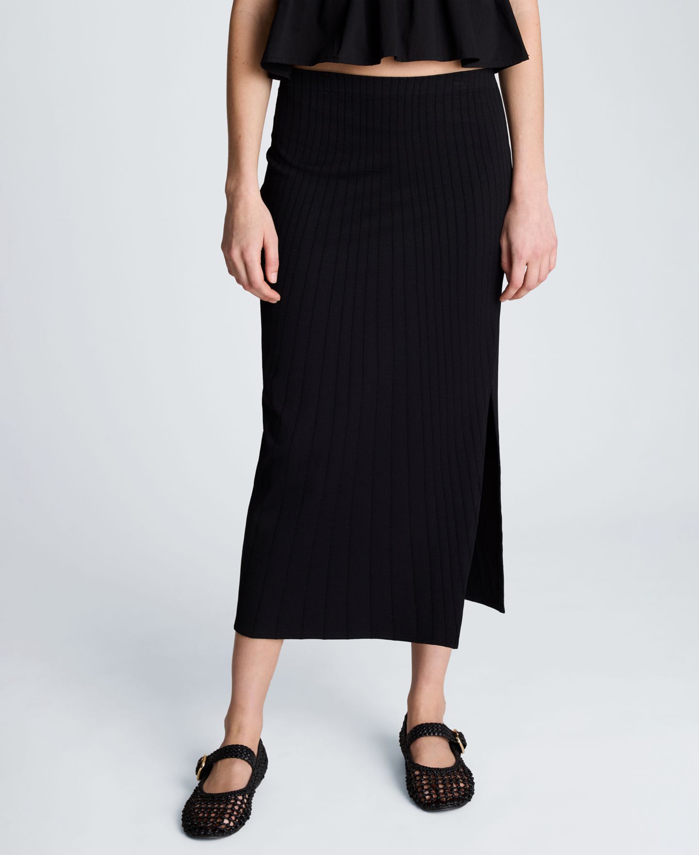 Женская юбка Kenneth Cole Pull-On Midi, цвет: Чёрный — фото 1