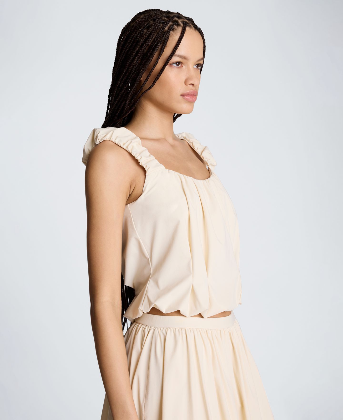 Женский топ Kenneth Cole Seoul Knit Ruched Scoop Neck, цвет: Устричный — фото 3