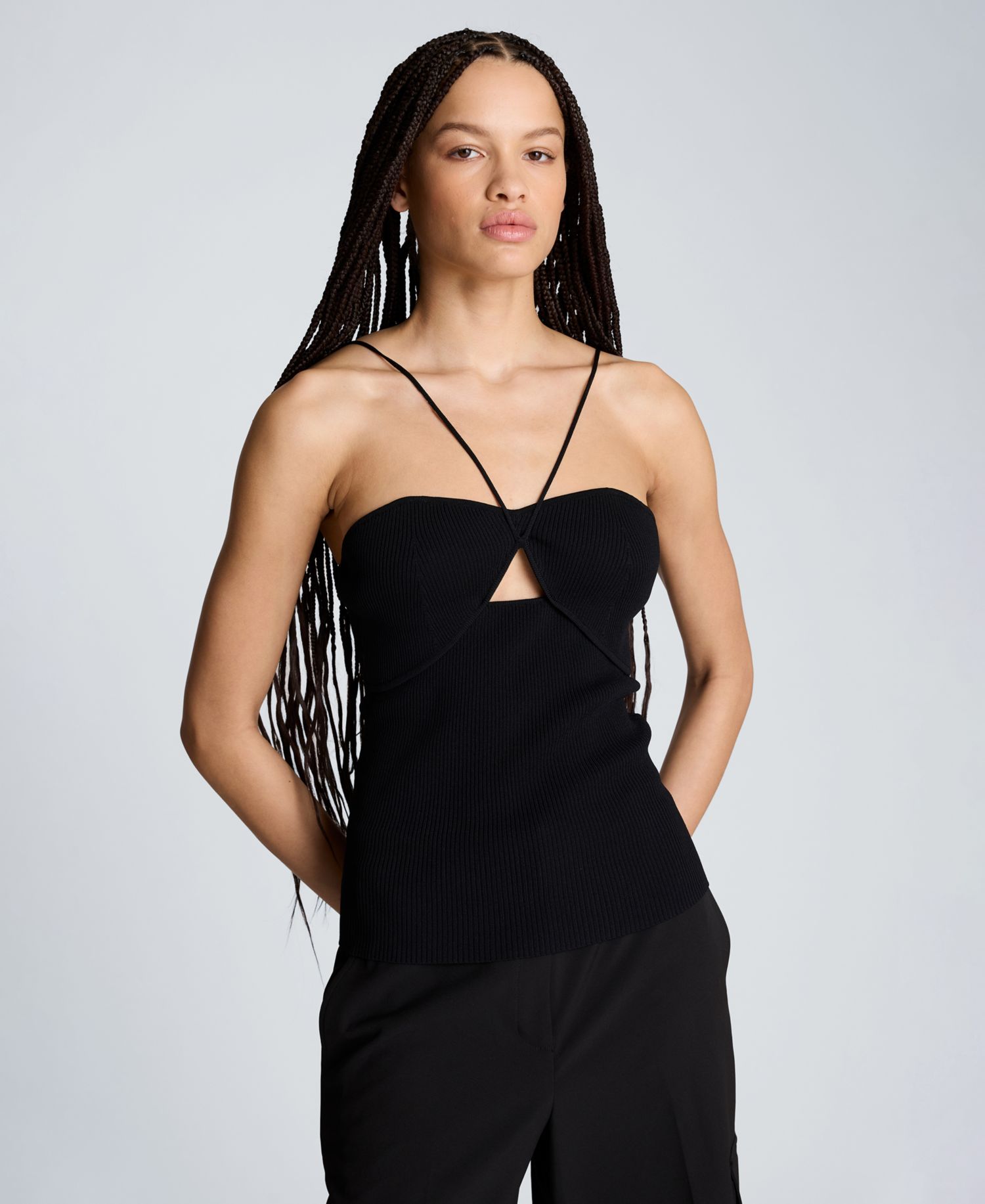Women's Ribbed Halter Neck Sweater
