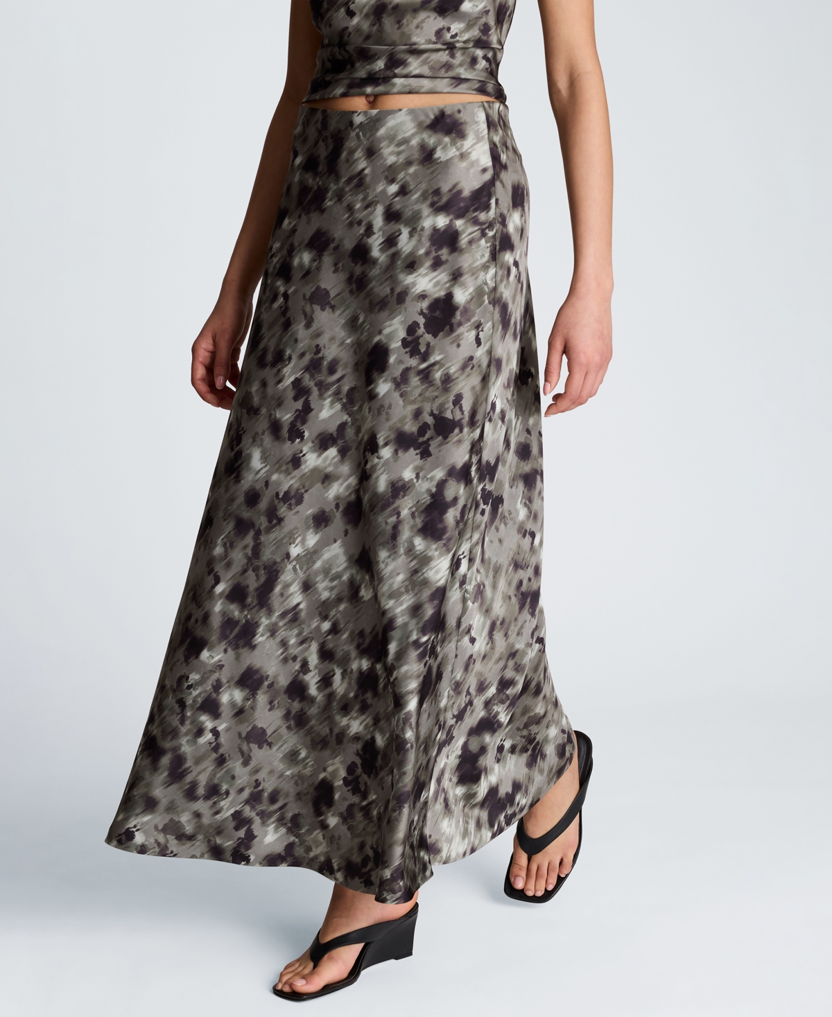 Kenneth Cole Women's Printed Flared Maxi Skirt