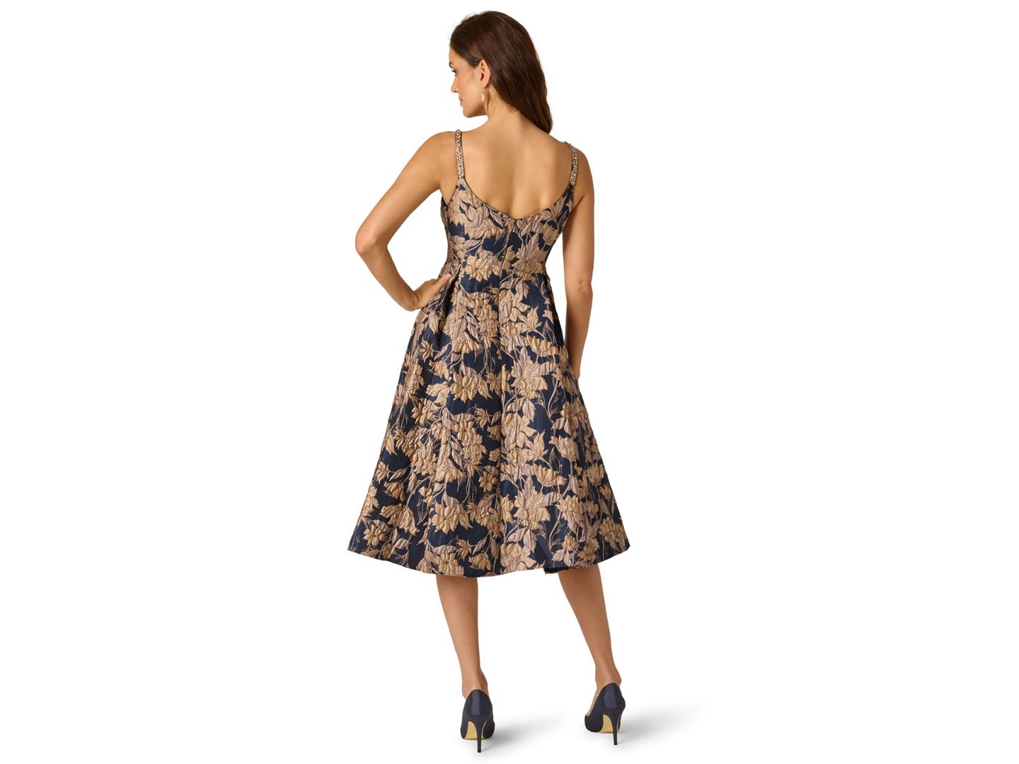 Женское платье Adrianna Papell Sleeveless Sweetheart, цвет: Тёмно-синий — фото 3