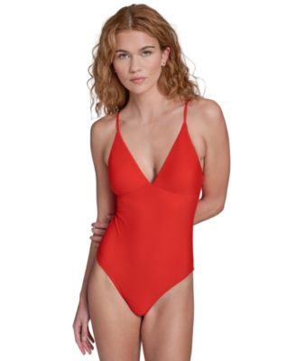 Women's V-Neck One-Piece Swimsuit