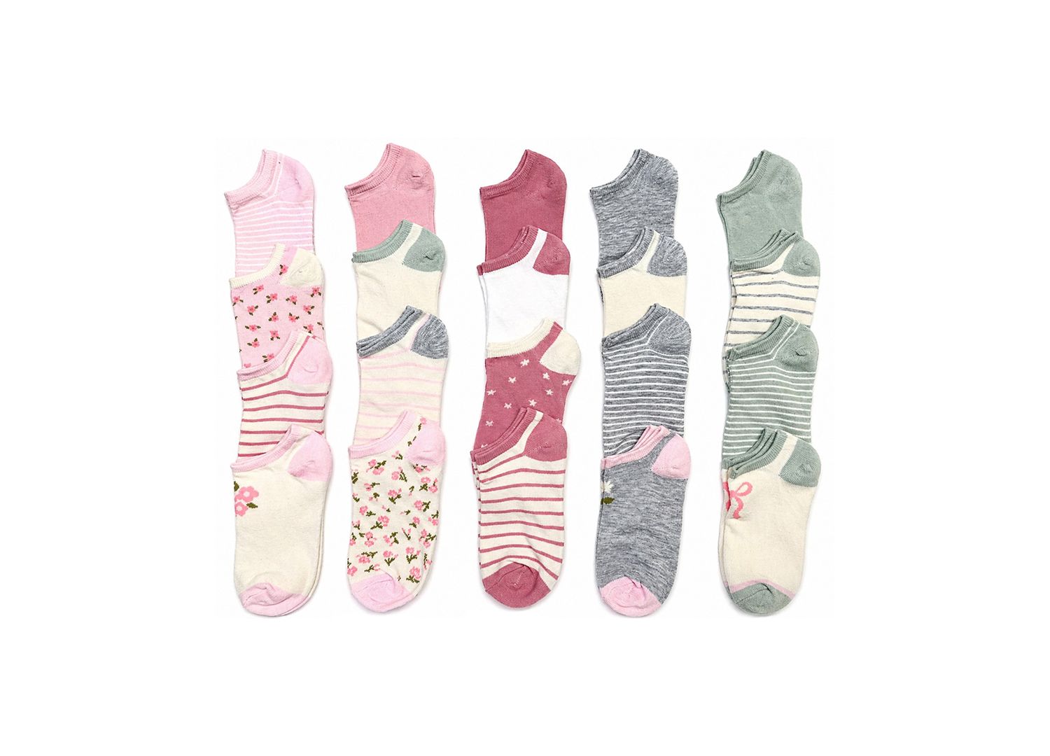 Girls' 4-8.5 Low Cut Socks, 20-Pack