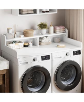  2-Tier Washer Dryer Countertop, Shelf/Drawers Non-Slip Laundry Topper