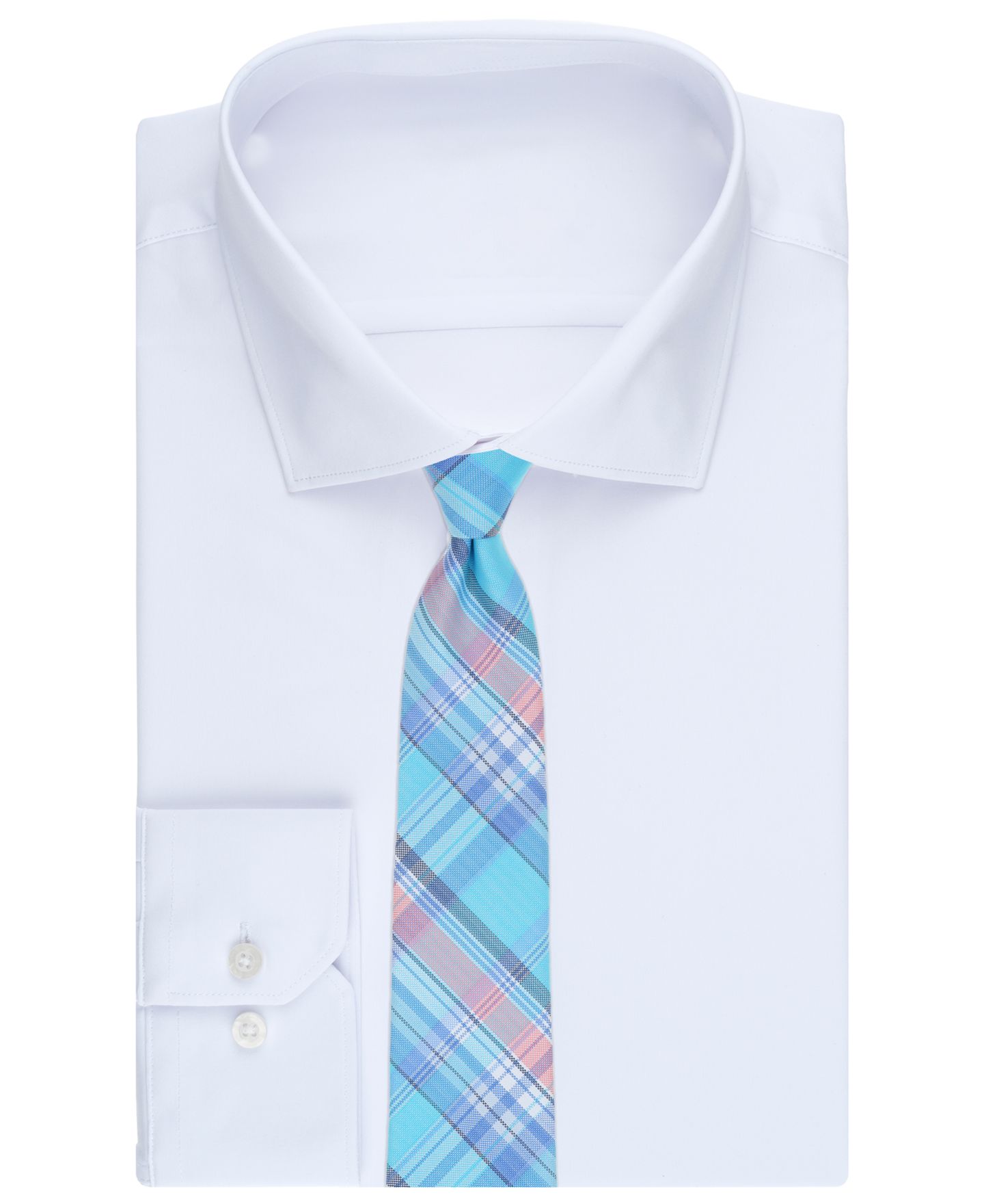 Мужские галстуки Club Room Classic Plaid Tie, цвет: Аквамариновый — фото 3