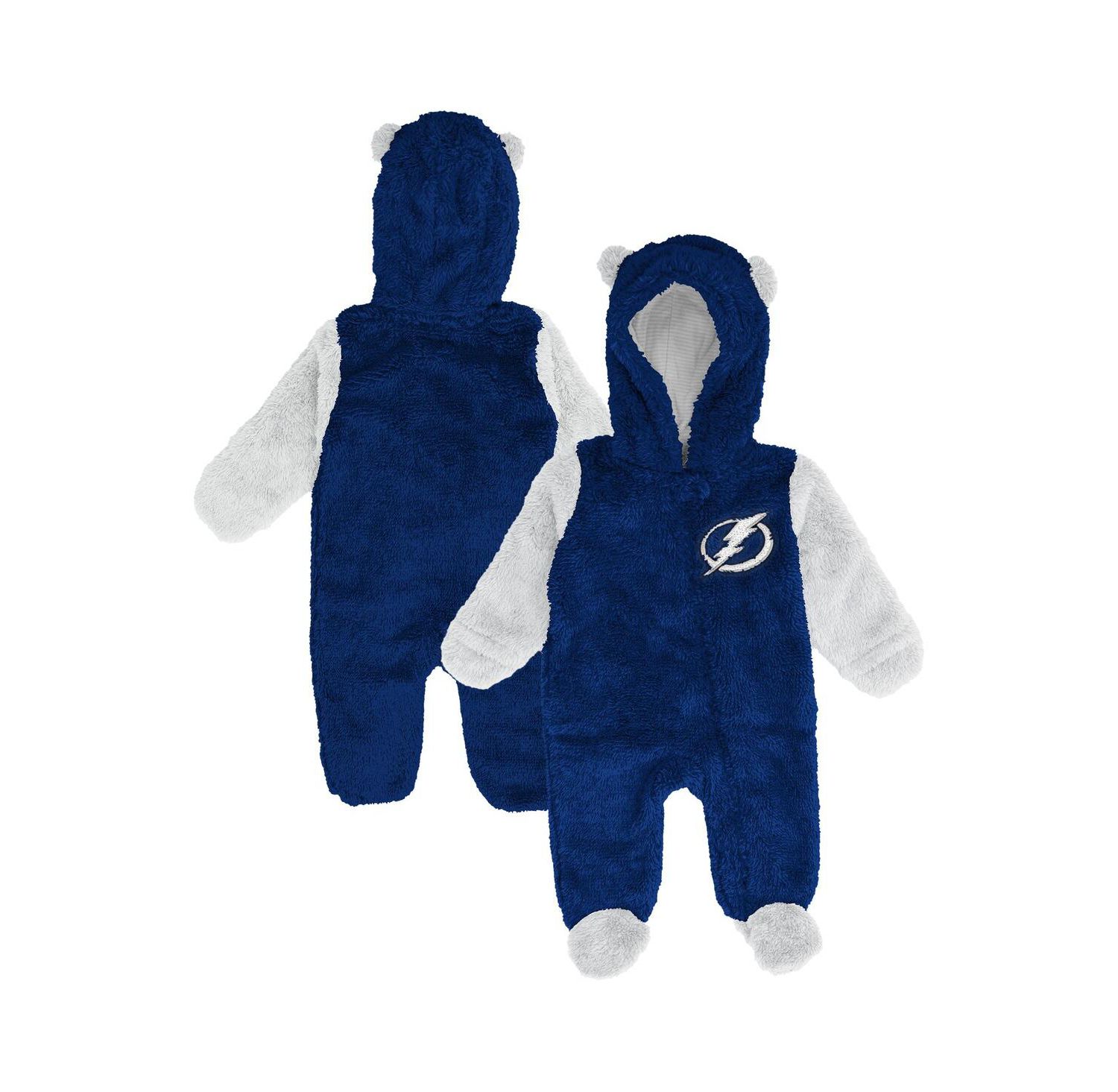 Baby Boys and Girls Blue Tampa Bay Lightning Stay Napping Fleece Bunting Full-Zip Hooded Sleeper