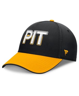 Men's Black/Gold Pittsburgh Penguins Authentic Pro Rink Team Code Flex Hat