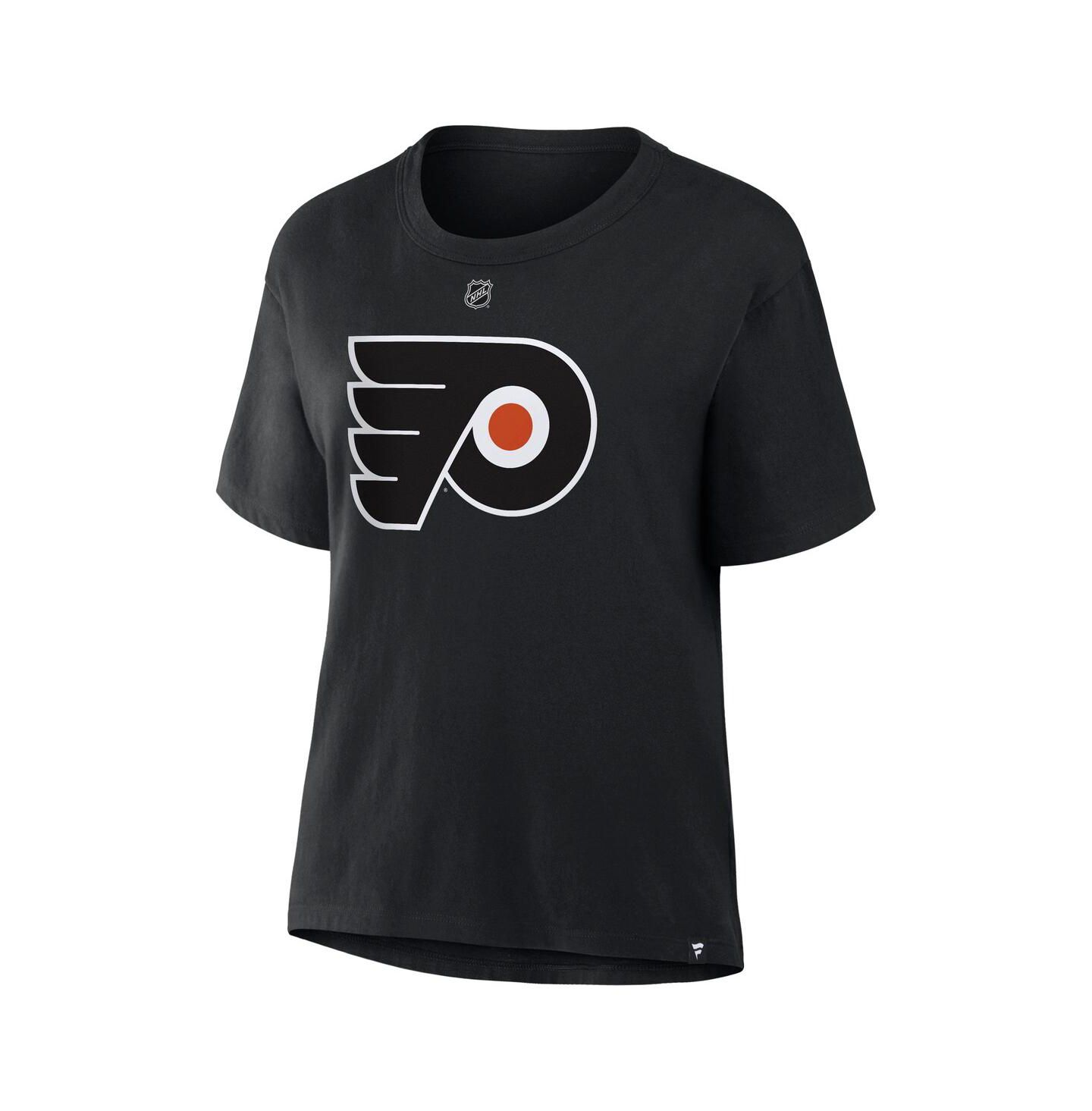 Женская футболка Fanatics Matvei Michkov Black Philadelphia Flyers Authentic Stack Name & Number — фото 3