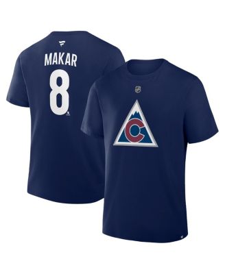 Men's Cale Makar Navy Colorado Avalanche Authentic Stack Name & Number T-Shirt