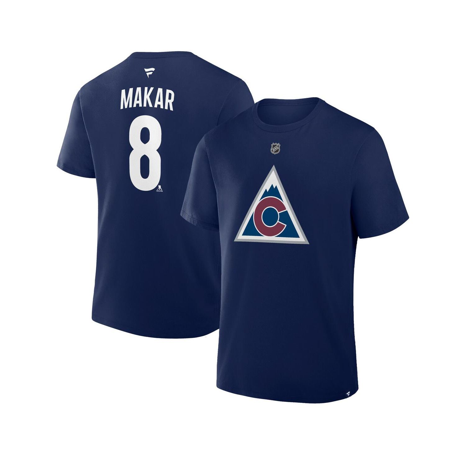 Men's Cale Makar Navy Colorado Avalanche Authentic Stack Name & Number T-Shirt