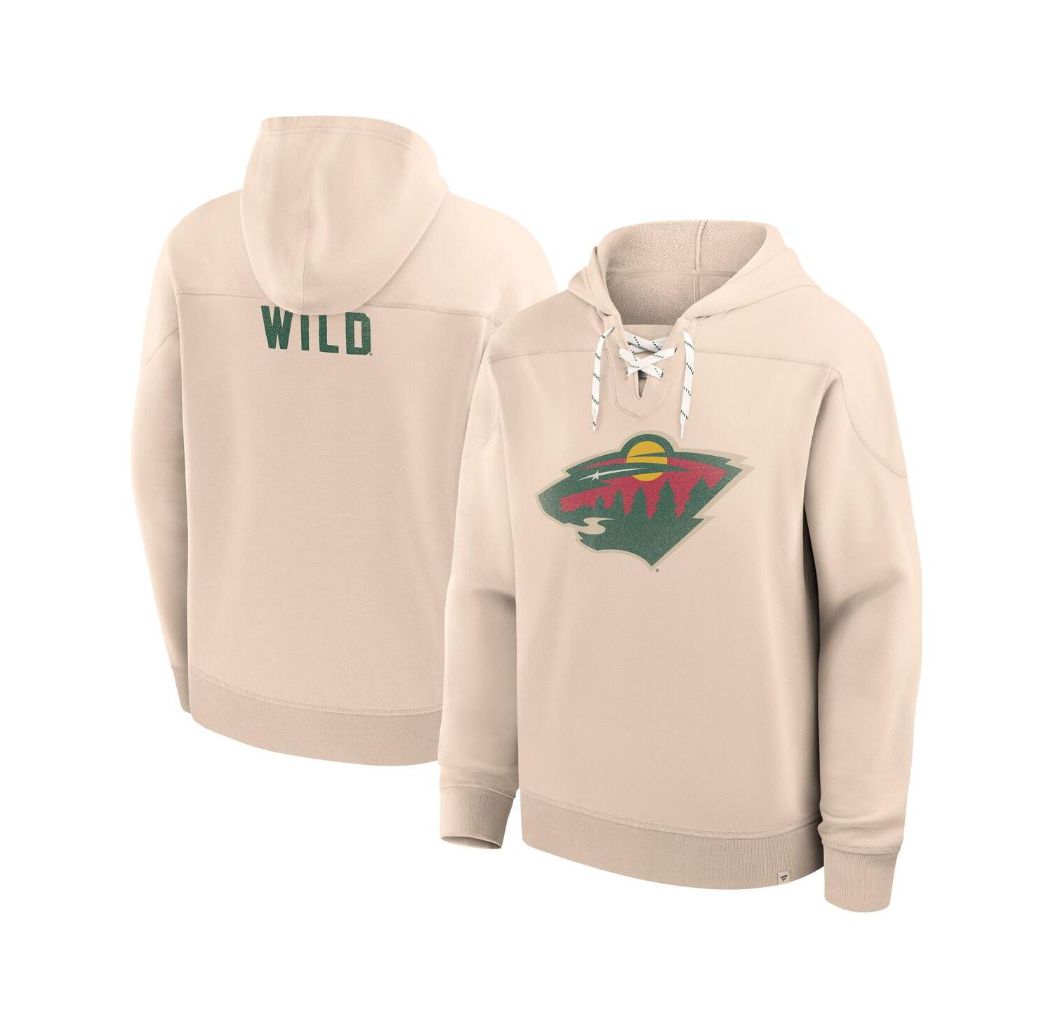 Men's Cream Minnesota Wild Vintage Hoodie