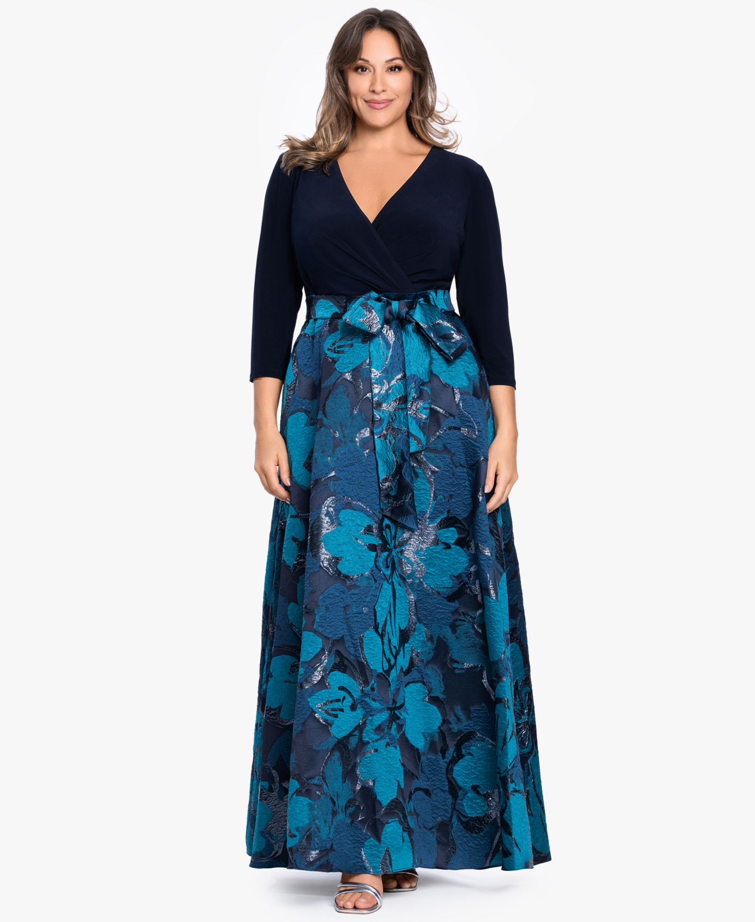 Plus Size V-Neck Gown